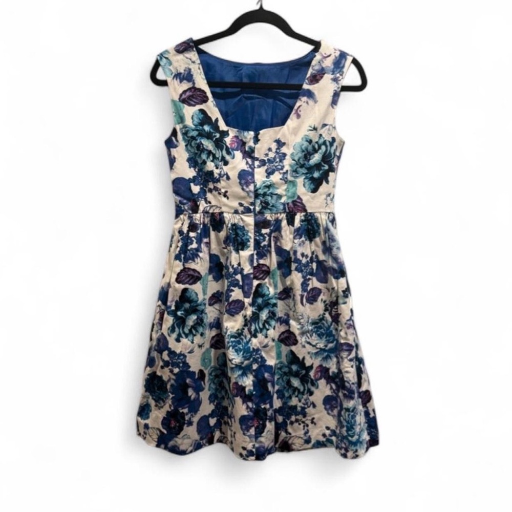 Eliza J Women's Midi Dress with Blue and Purple Floral Design - Picture 5 of 5